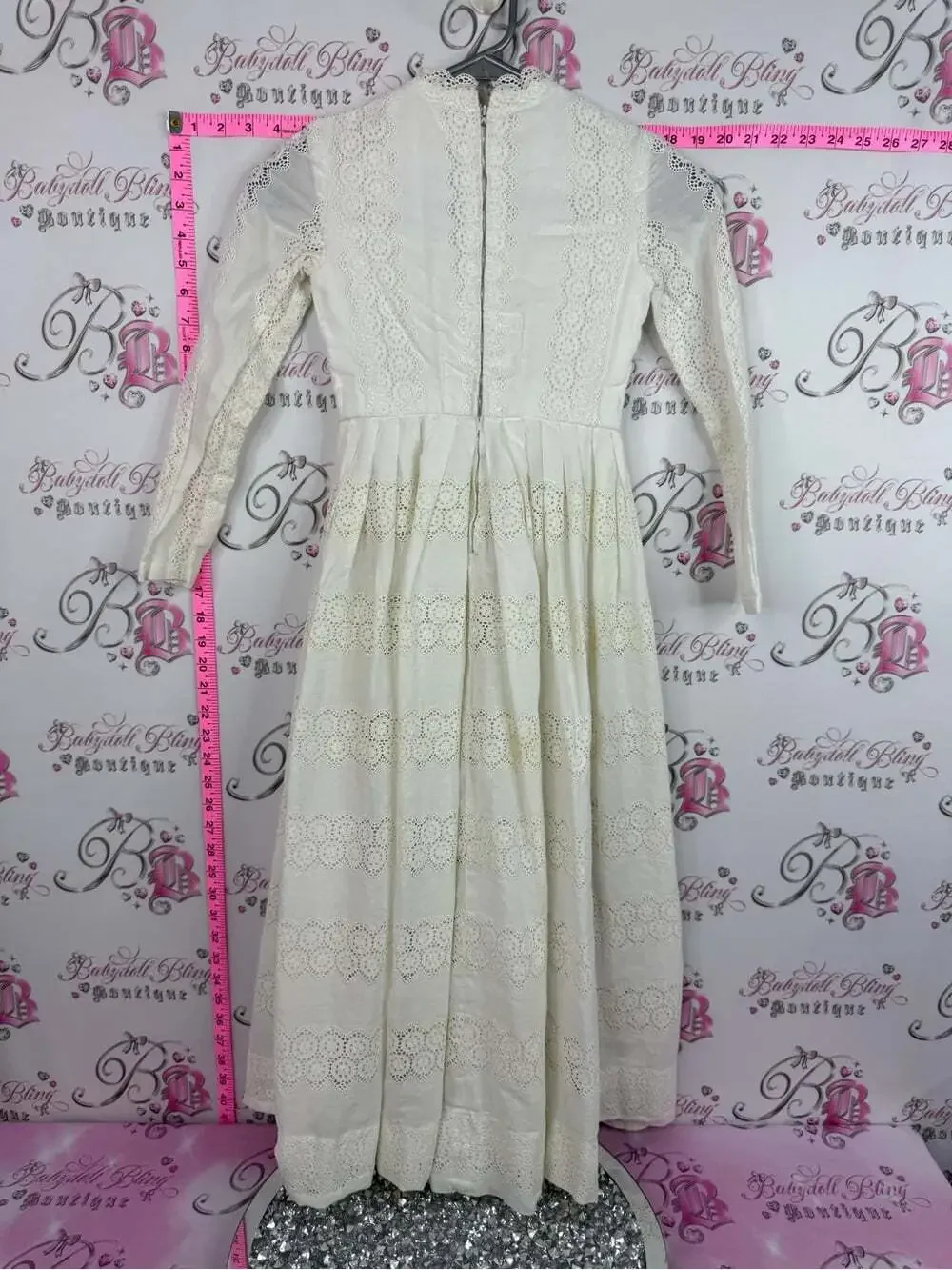 Dress Vintage  Cream Eyelet Dress